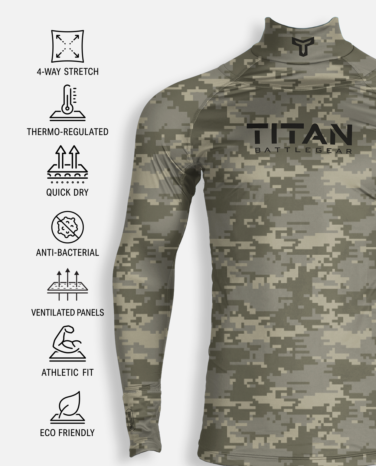 BG 2.0 LS NECK GUARD SHIRT - DIGI CAMO