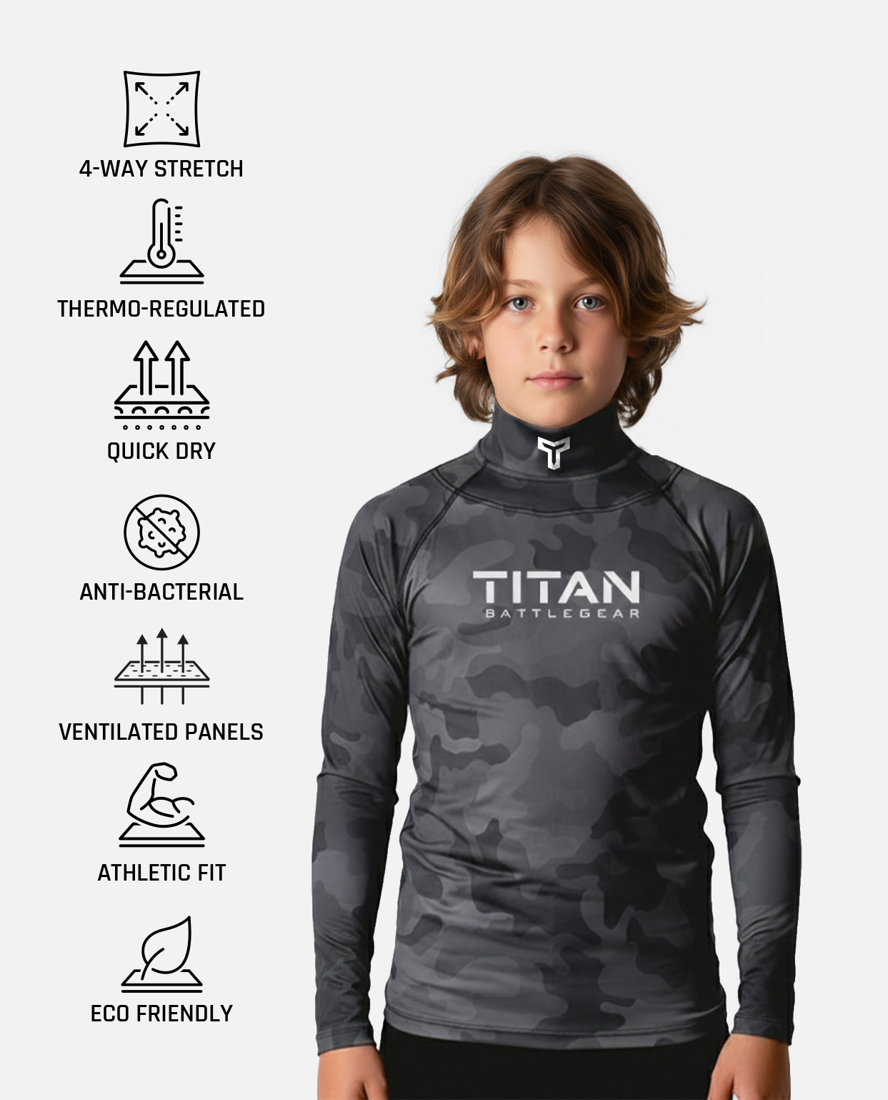 CUT-RESISTANT BASELAYER - BLACKOUT CAMO