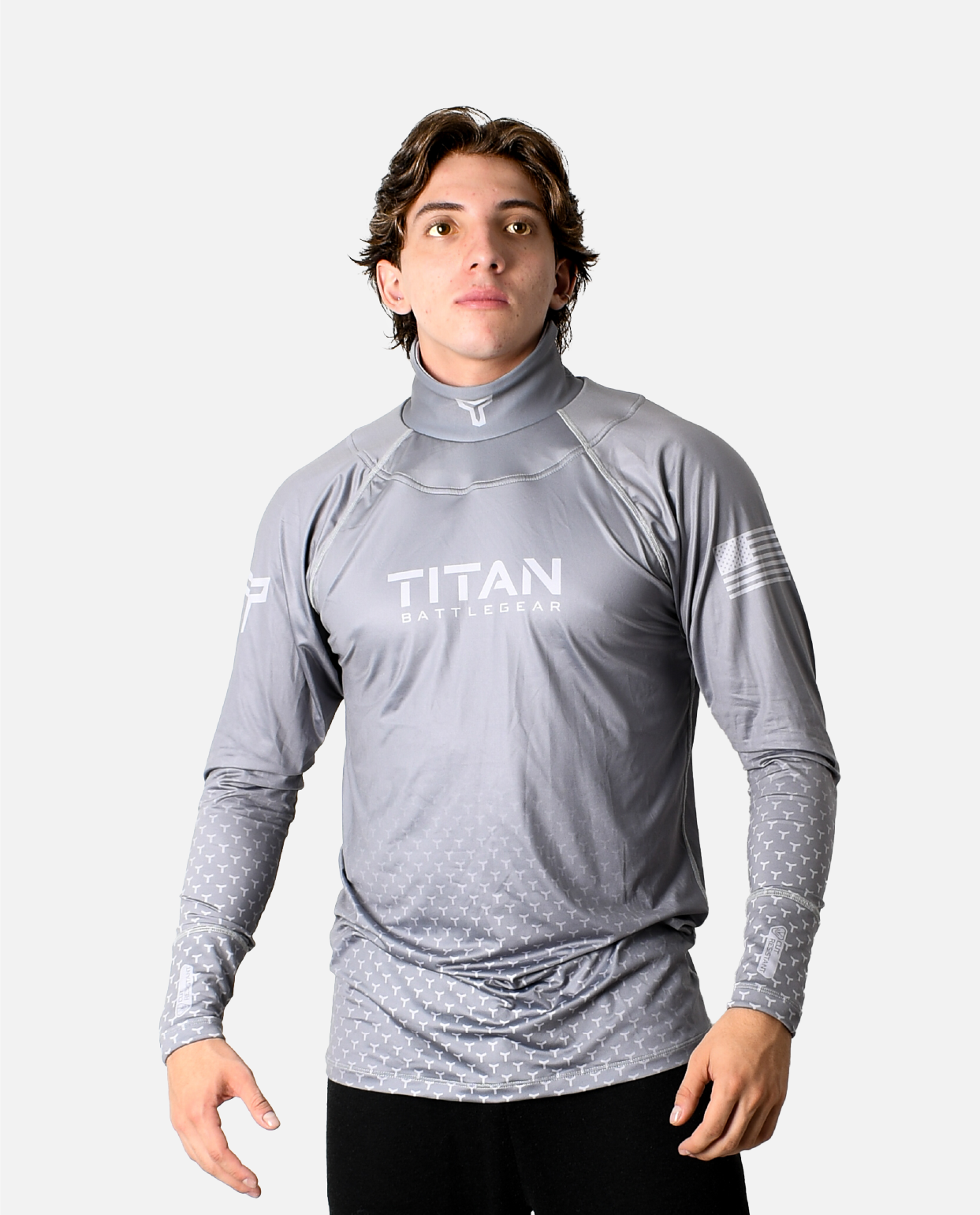 BG 2.0 LS VELCRO NECK GUARD SHIRT - GRAY