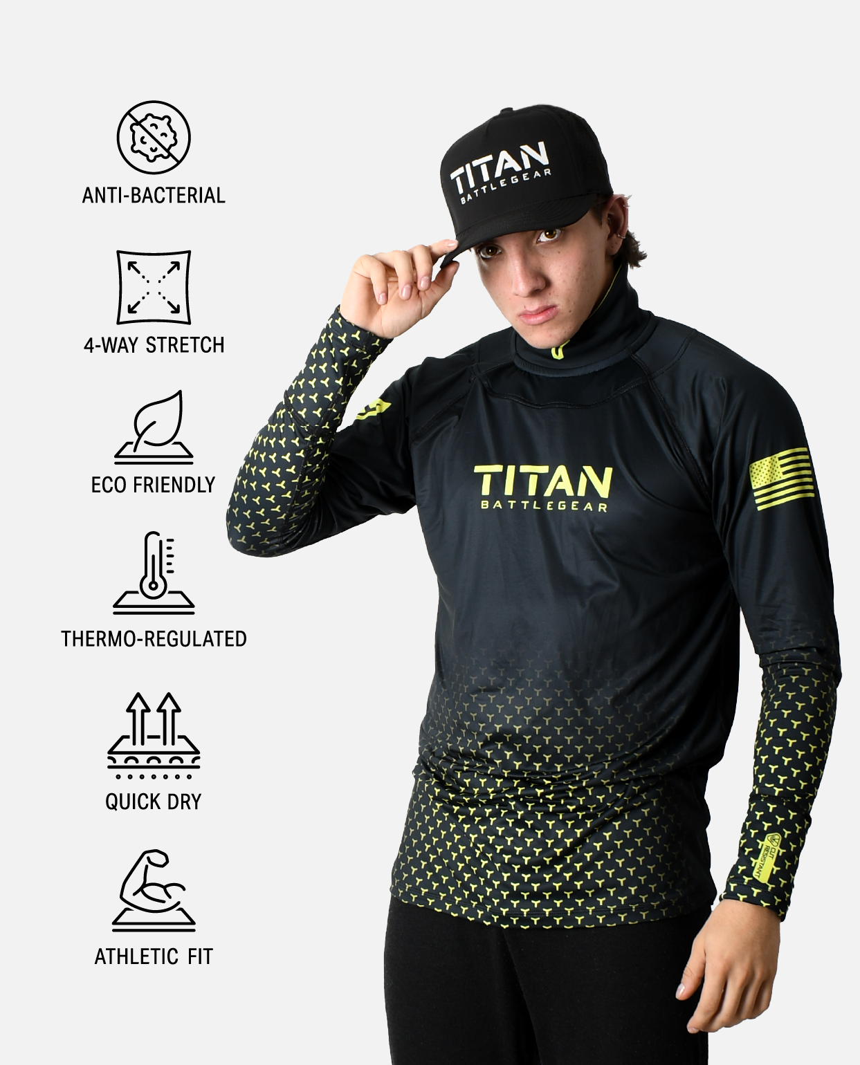 CUT-RESISTANT BASELAYER - BLACK/FLASHPOINT