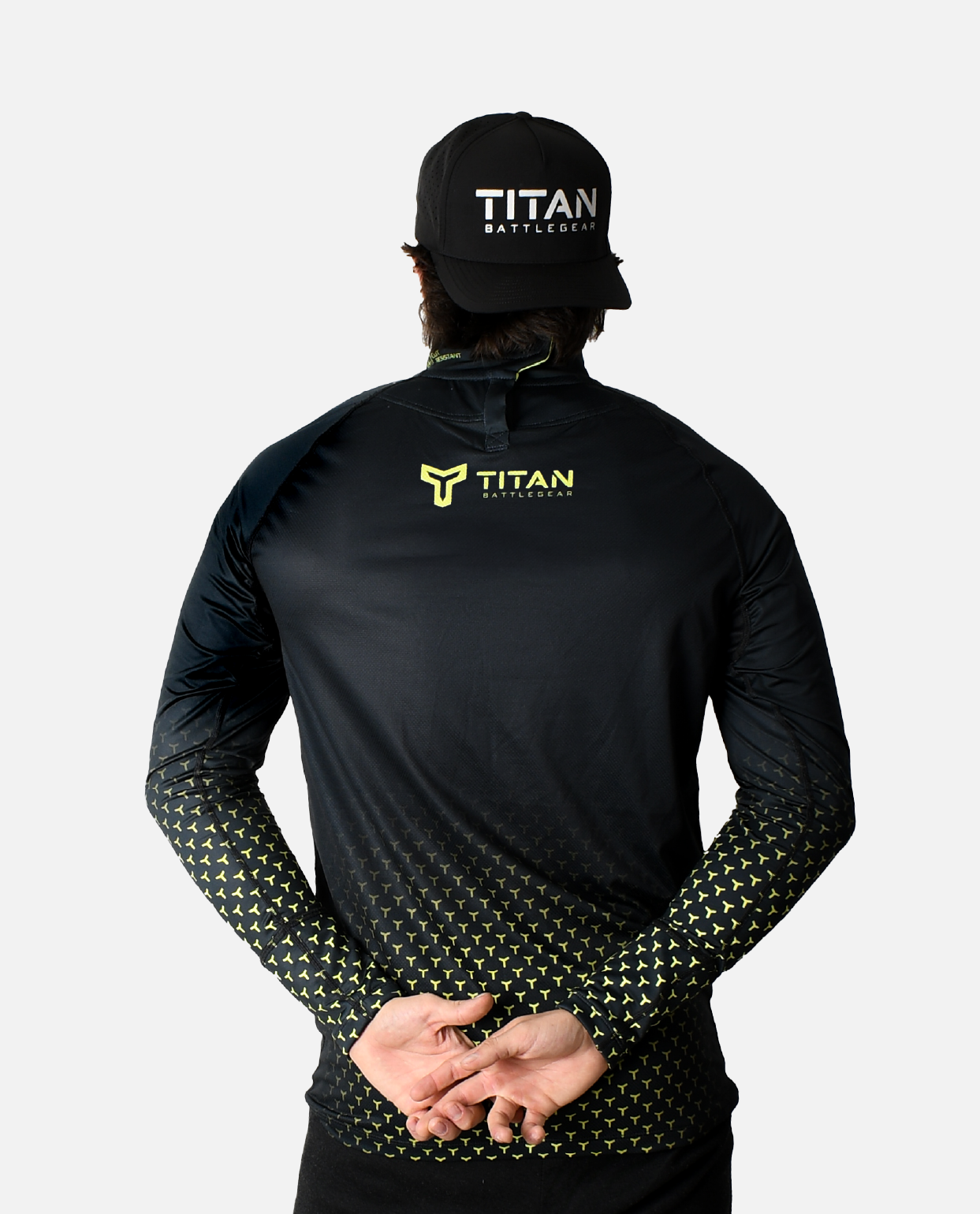 BG 2.0 LS VELCRO NECK GUARD SHIRT - BLACK/FLASHPOINT