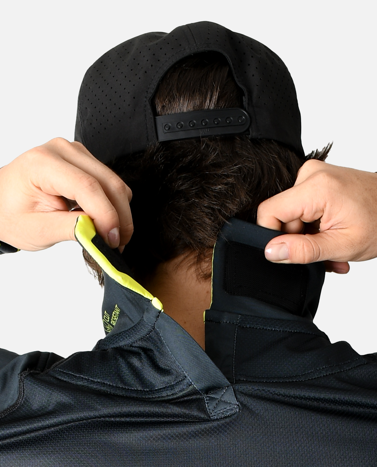 BG 2.0 LS VELCRO NECK GUARD SHIRT - BLACK/FLASHPOINT