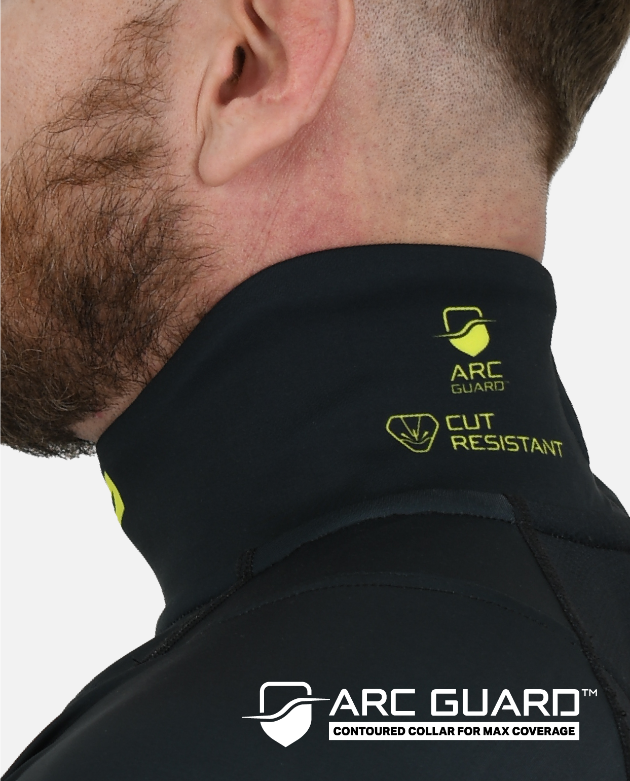 BG 2.0 LS VELCRO NECK GUARD SHIRT - BLACK/FLASHPOINT