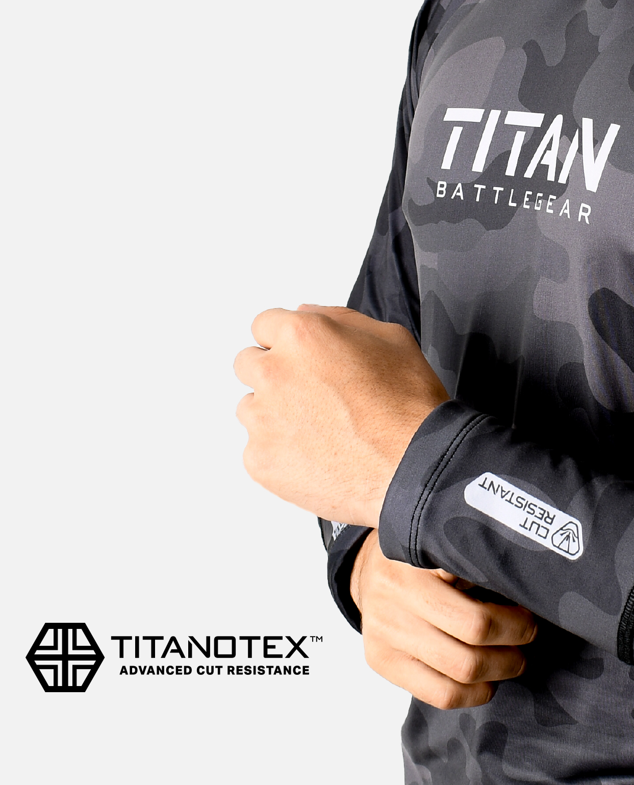 BG 2.0 LS NECK GUARD SHIRT - BLACKOUT CAMO