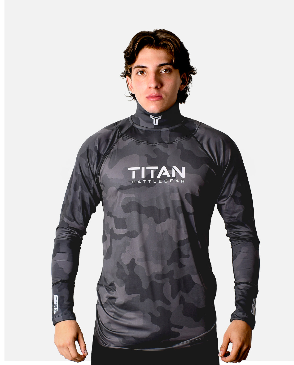 BG 2.0 LS NECK GUARD SHIRT - BLACKOUT CAMO