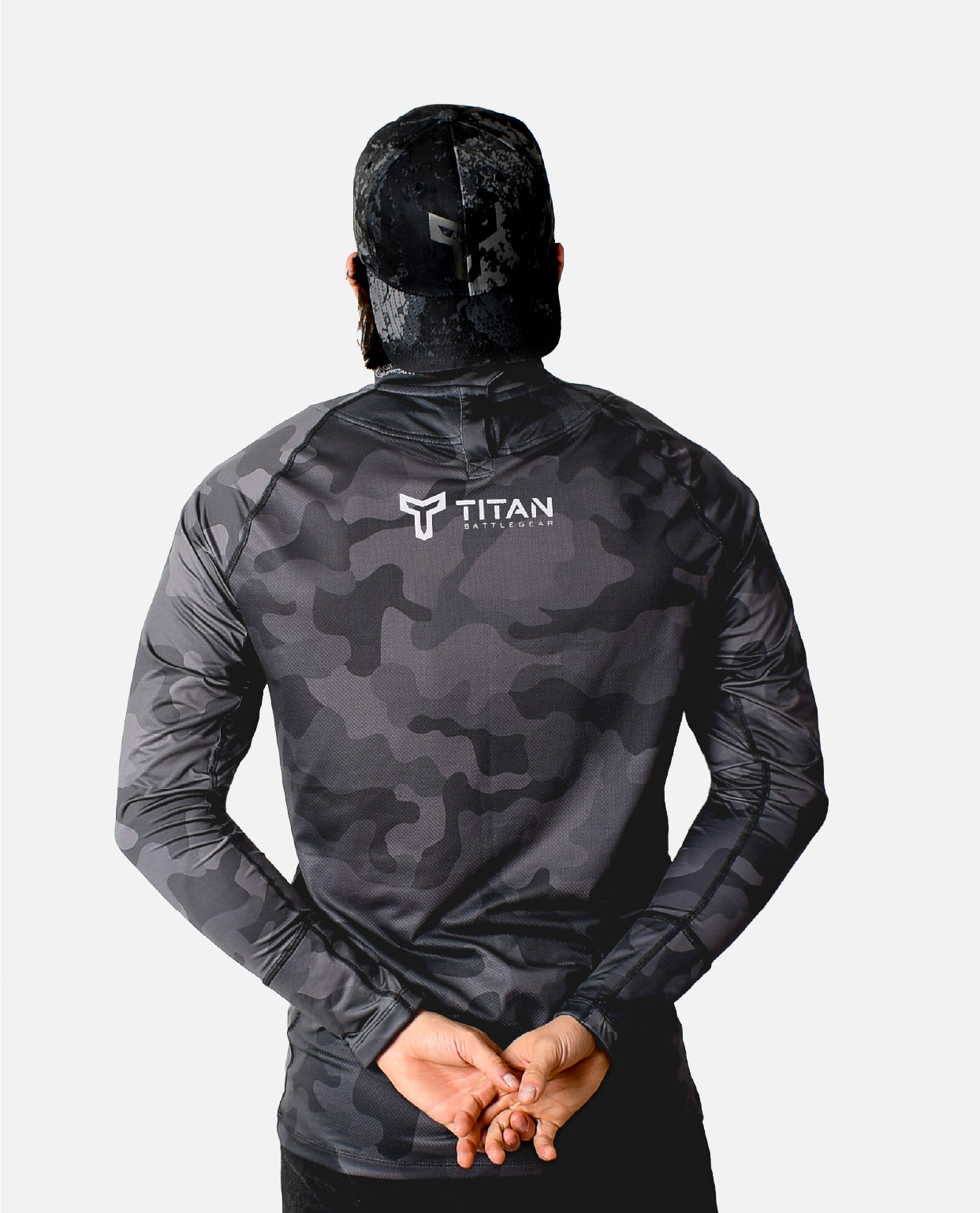 BG 2.0 LS NECK GUARD SHIRT - BLACKOUT CAMO