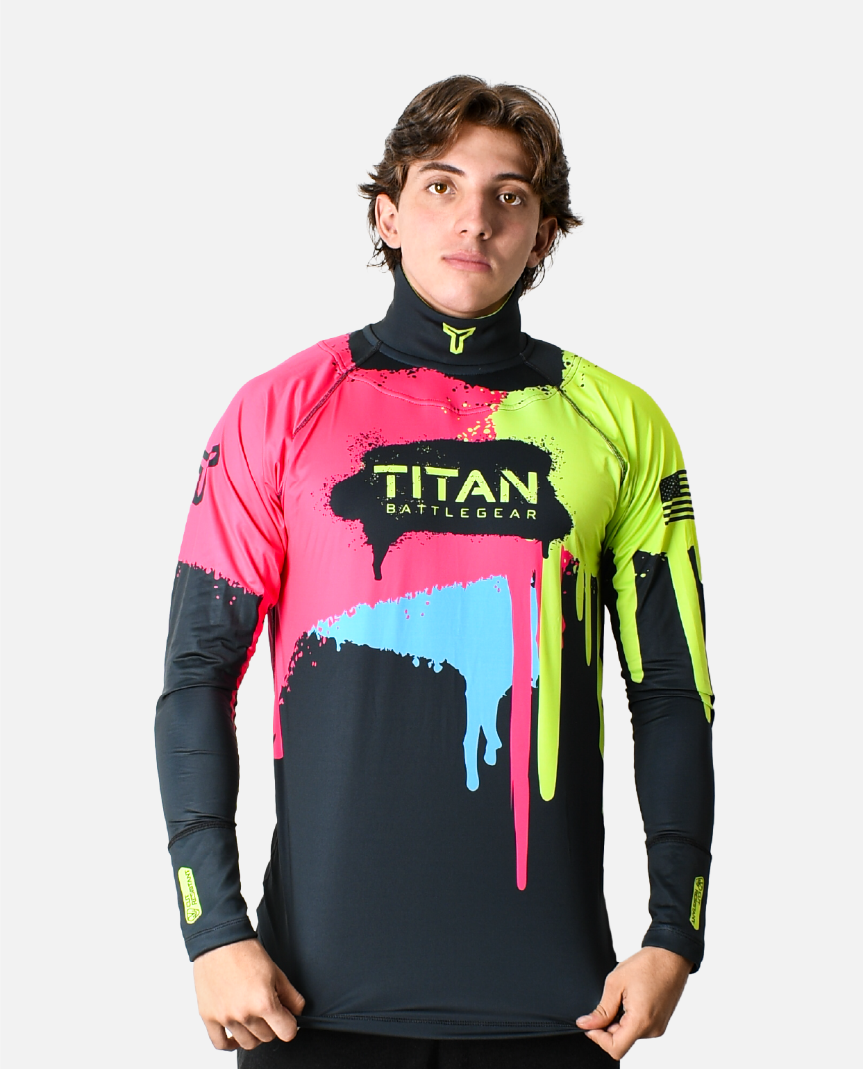 BG 2.0 LS VELCRO NECK GUARD SHIRT - NEON GRAFFITI
