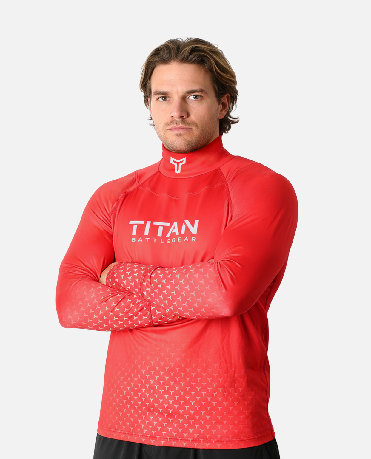 BG 2.0 LS NECK GUARD SHIRT - TEAM RED