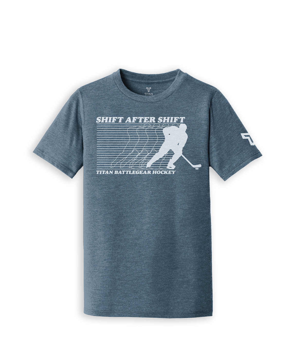 YTH RETRO SHIFT TEE - HEATHER SLATE BLUE