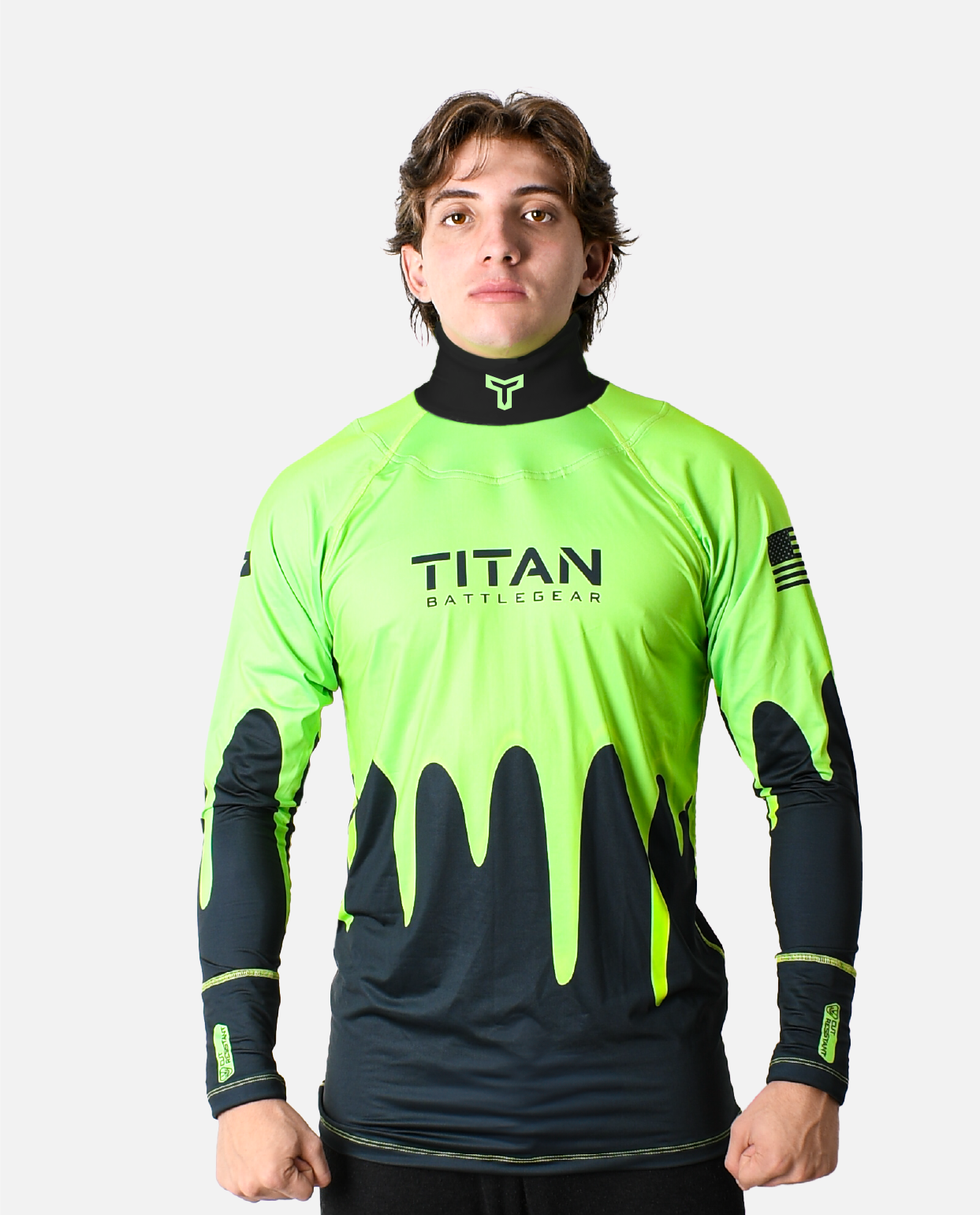 BG 2.0 LS NECK GUARD SHIRT - GREEN SLIME