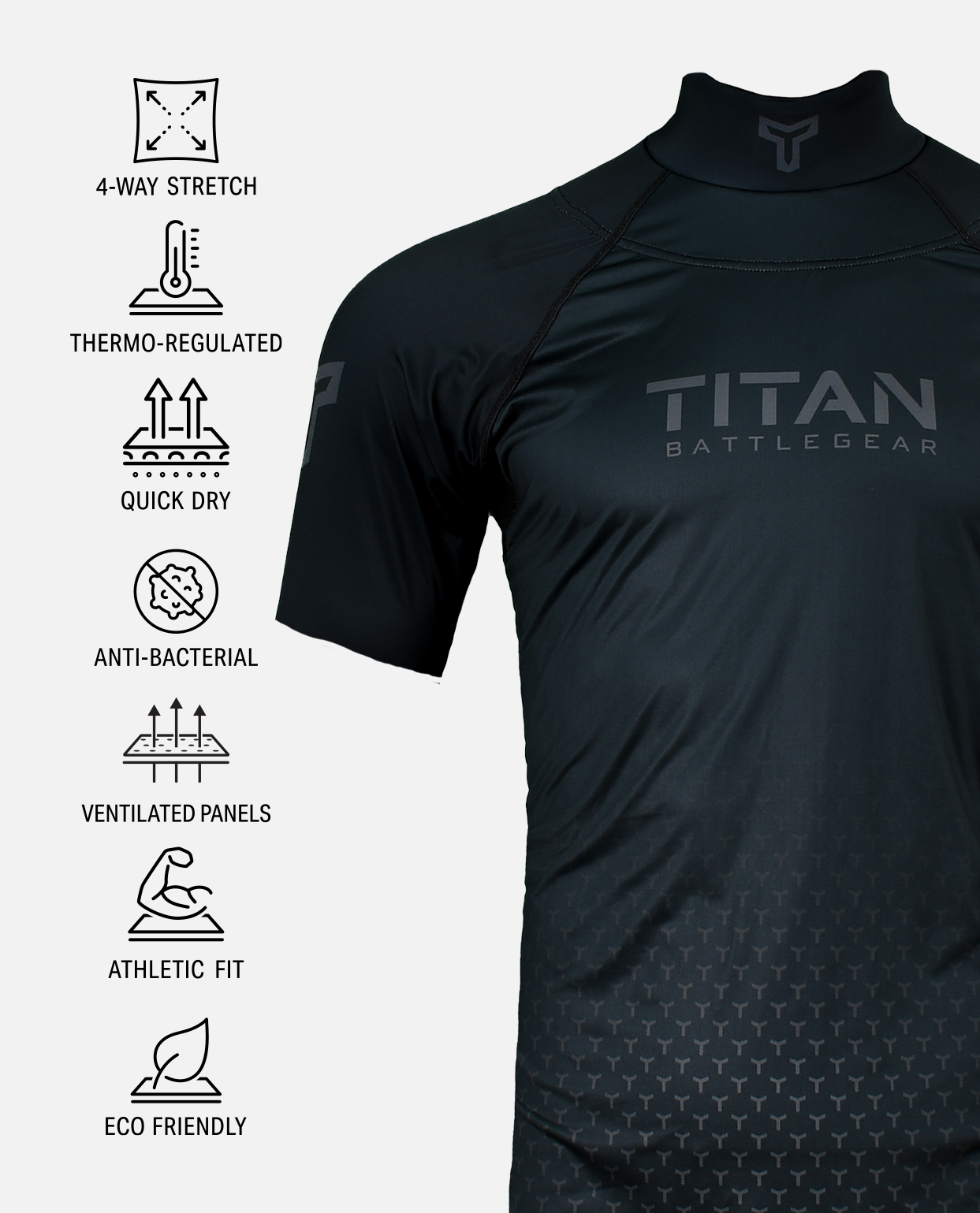 BG 2.0 SS NECK GUARD SHIRT - BLACK