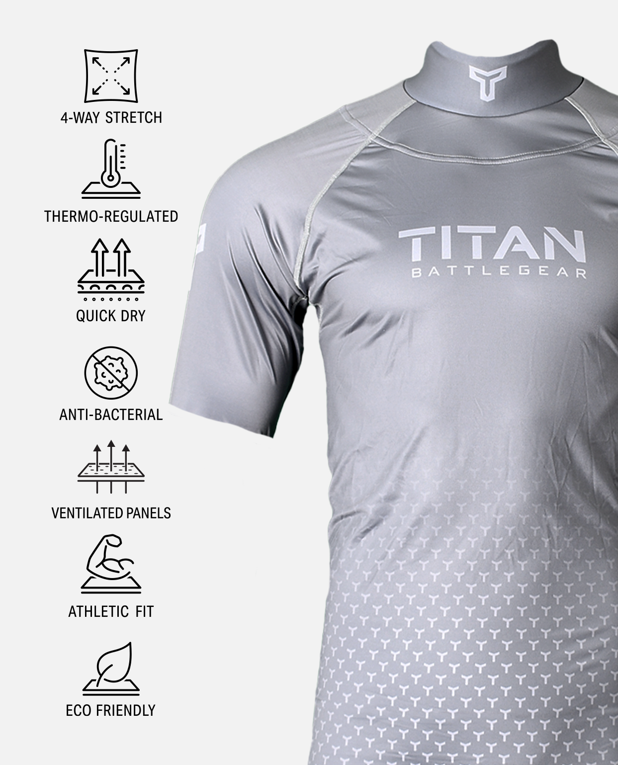 BG 2.0 SS NECK GUARD SHIRT - GRAY