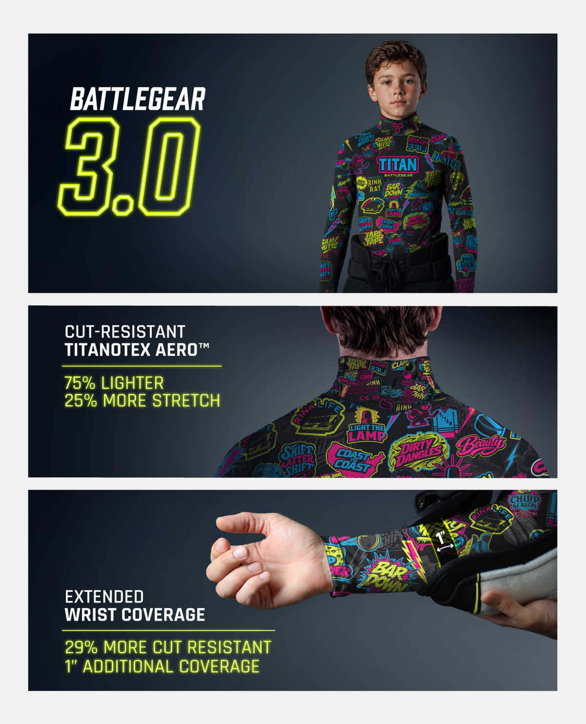 CUT-RESISTANT BASELAYER 3.0 - STICKERPACK