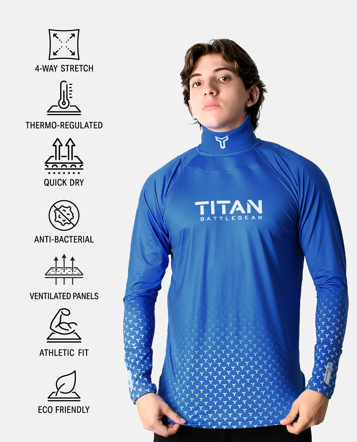 BG 2.0 LS NECK GUARD SHIRT - TEAM ROYAL