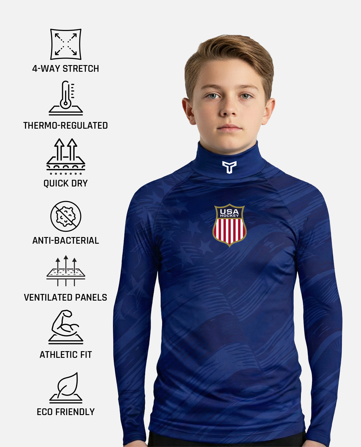 CUT-RESISTANT BASELAYER - TEAM USA ROYAL