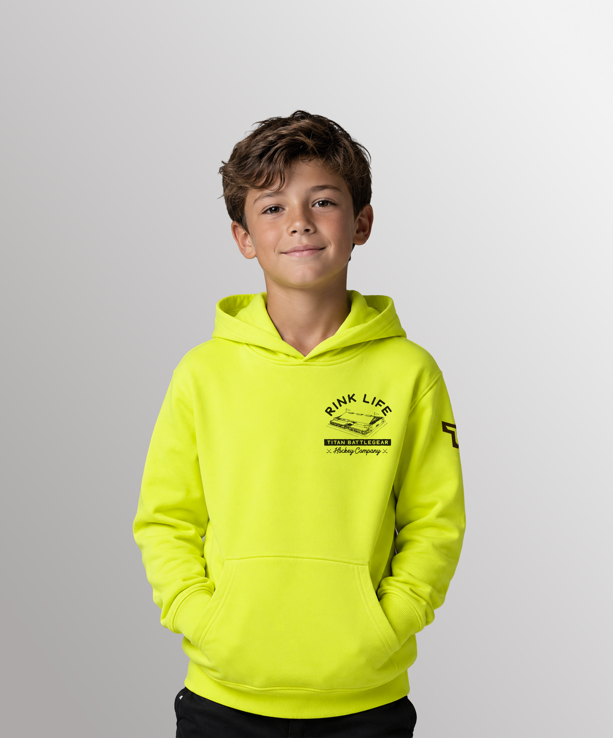 YTH RINK LIFE RINK HOODIE - NEON YELLOW