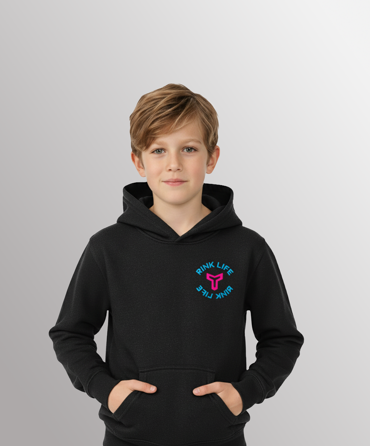 YTH RL STACK HOODIE - BLACK