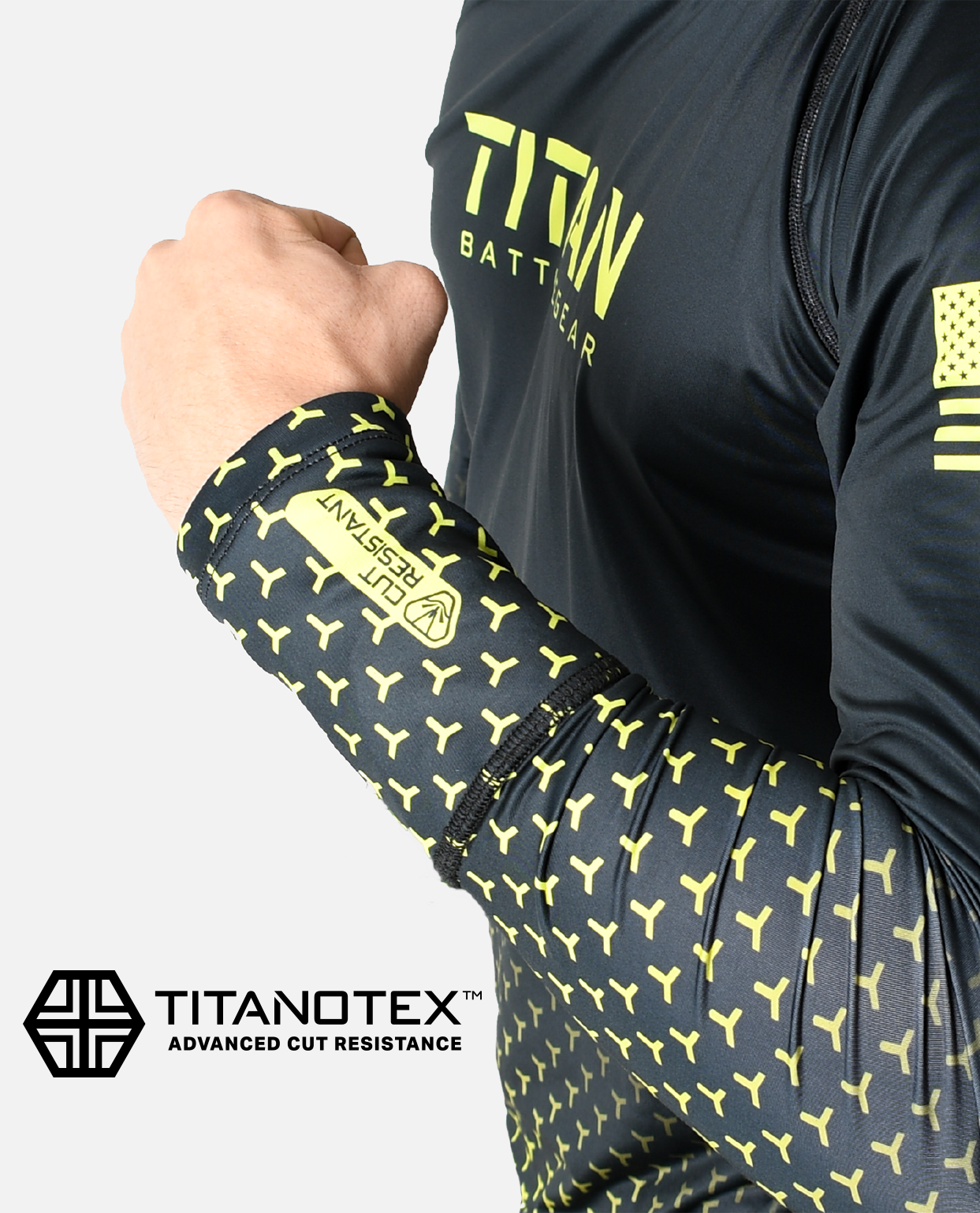 CUT-RESISTANT BASELAYER - BLACK/FLASHPOINT