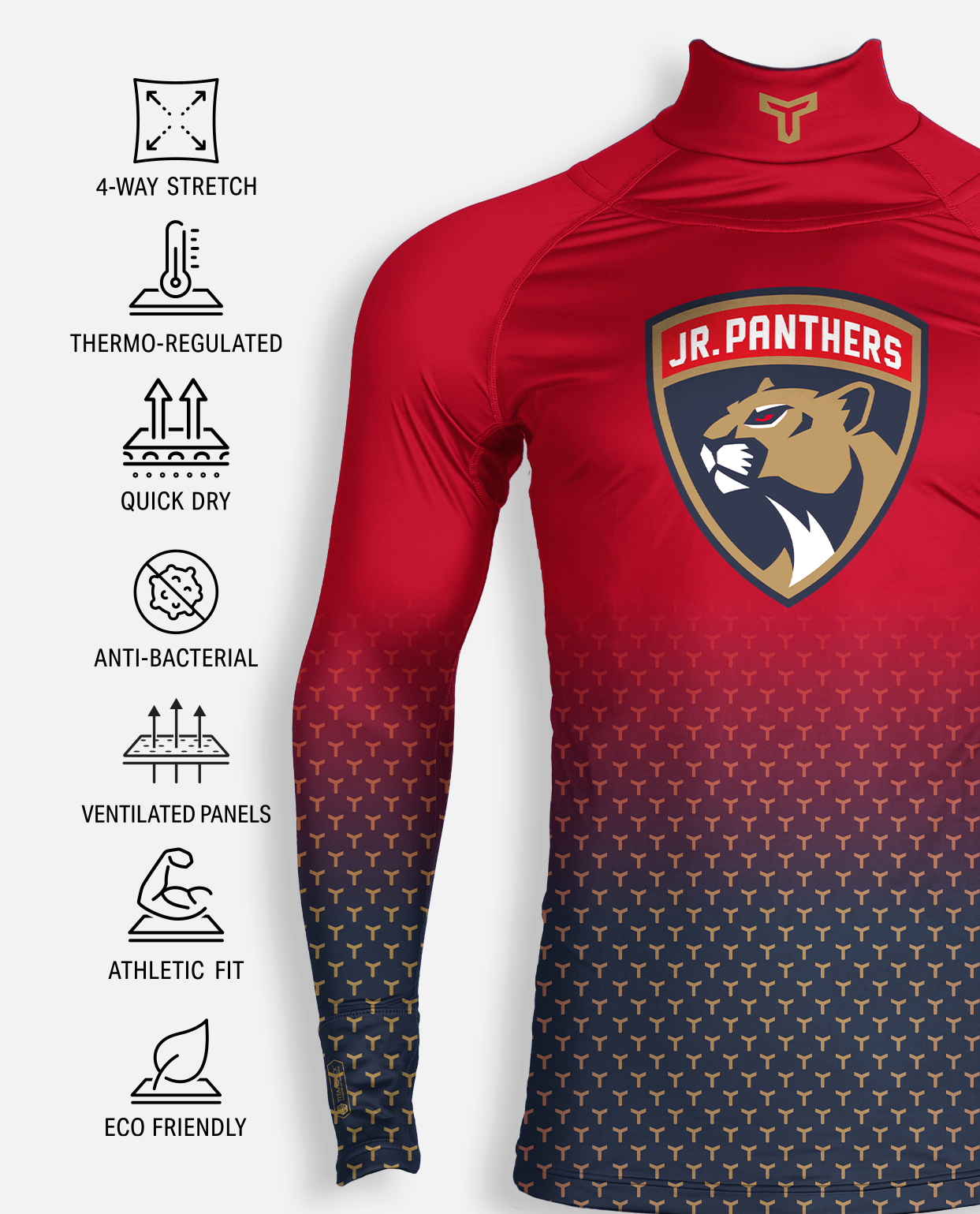 FL JR PANTHERS (FADE) - CUSTOM CUT-RESISTANT BASELAYER