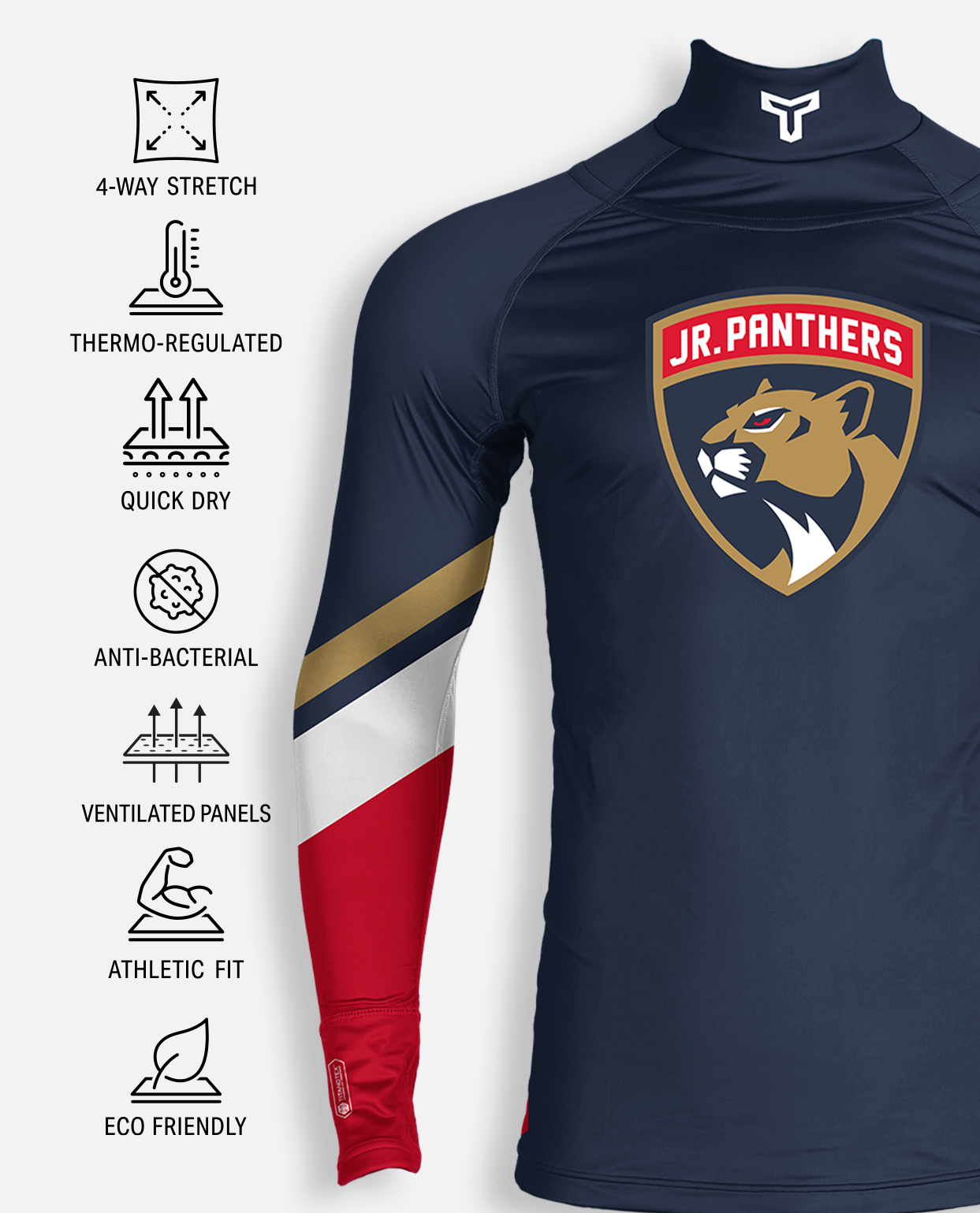 FL JR PANTHERS (NAVY) - CUSTOM CUT-RESISTANT BASELAYER