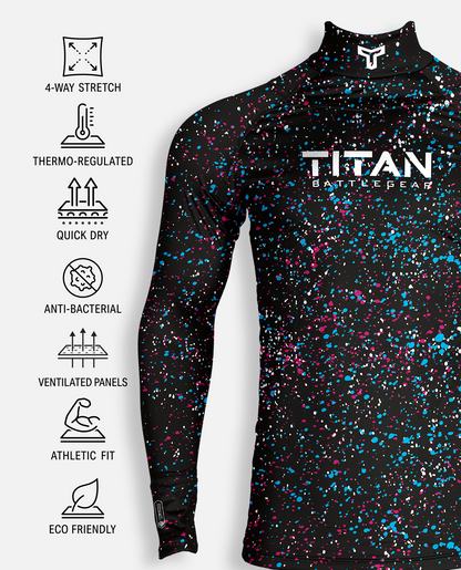 BG 2.0 LS NECK GUARD SHIRT - GALAXY SPLATTER