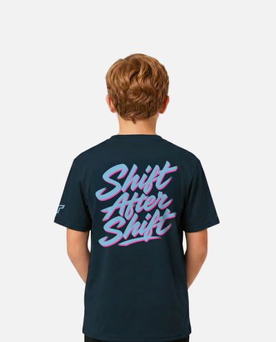 YTH Shift Tee - Navy Heather (DEFECT)