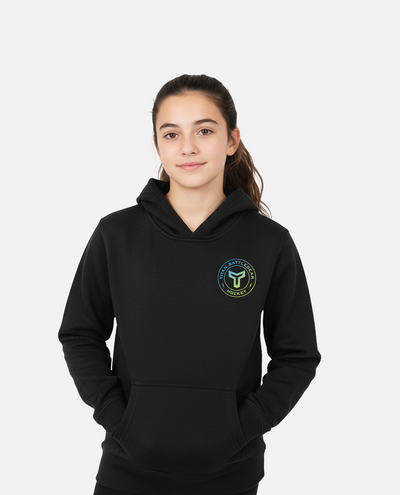 YTH PUCK FADE HOODIE - BLACK