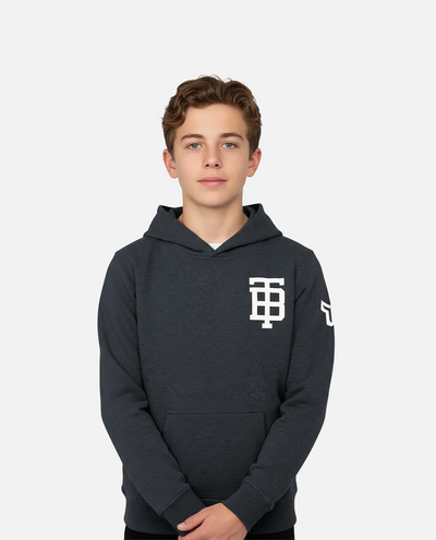 YTH BATTLE HOODIE - NAVY HEATHER