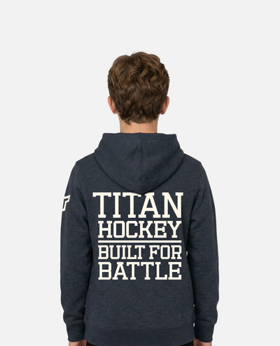 YTH BATTLE HOODIE - NAVY HEATHER