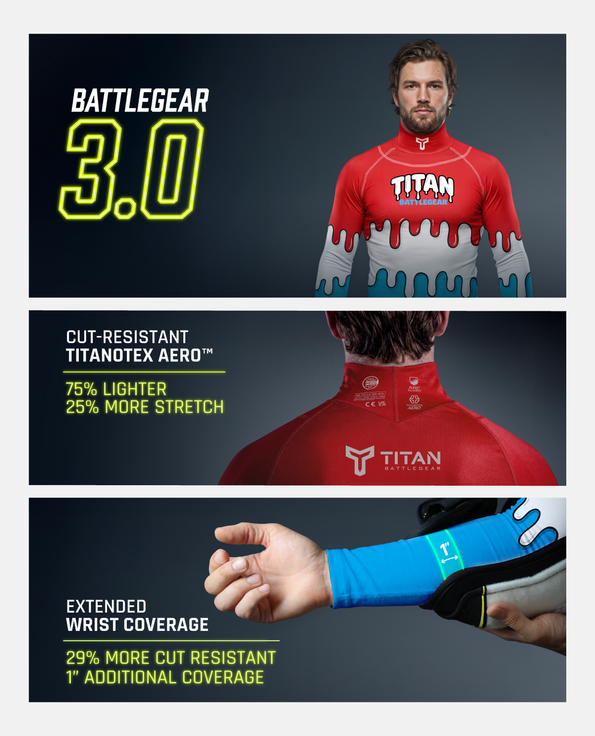 CUT-RESISTANT BASELAYER 3.0 - FROZEN ROCKET – Titan Battlegear