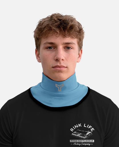 light blue Titan Battlegear hockey neck guard