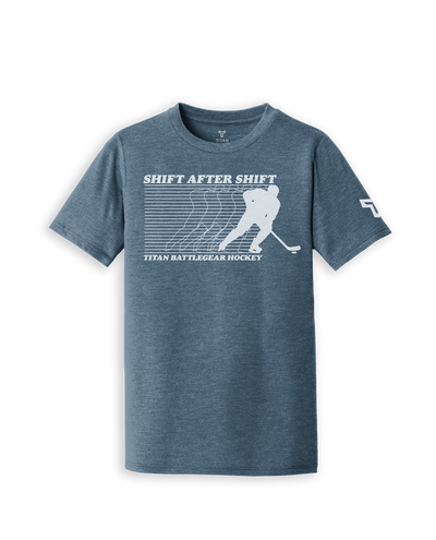 YTH RETRO SHIFT TEE - HEATHER SLATE BLUE