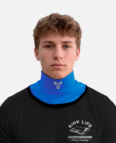 Royal blue Titan Battlegear hockey neck guard