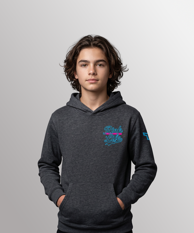 YTH RL SPLATTER HOODIE - DARK GRAY HEATHER