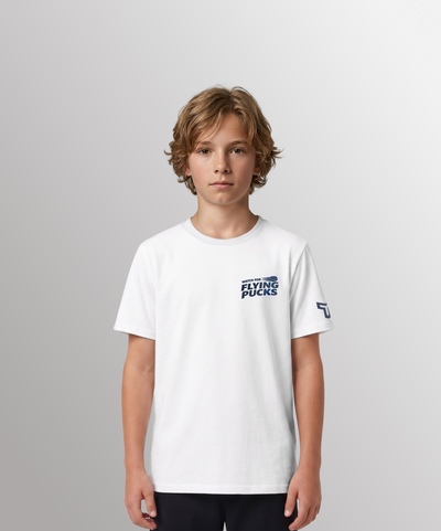 YTH FLYING PUCKS TEE - WHITE