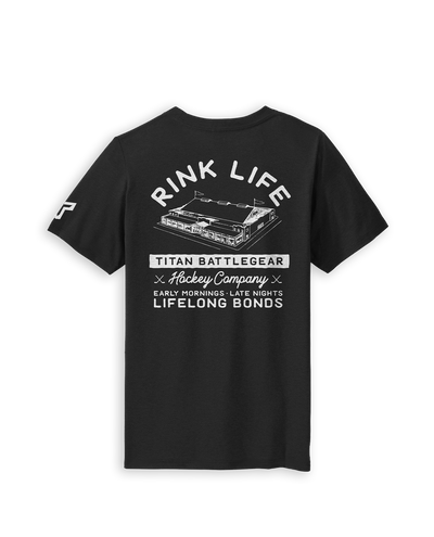 YTH RINK LIFE RINK TEE - BLACK/WHITE