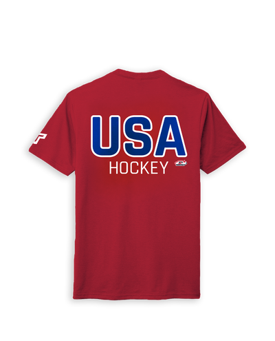 YTH USA HOCKEY ARCH TEE - RED