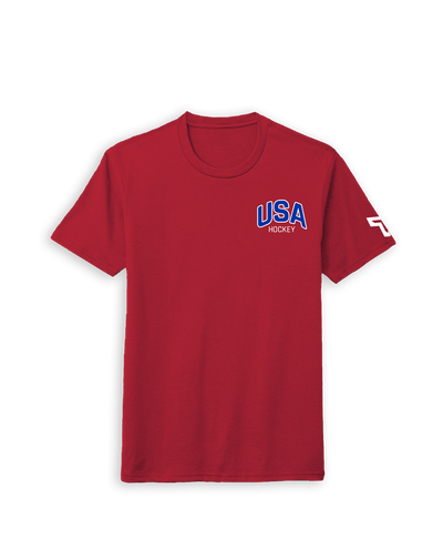 YTH USA HOCKEY ARCH TEE - RED