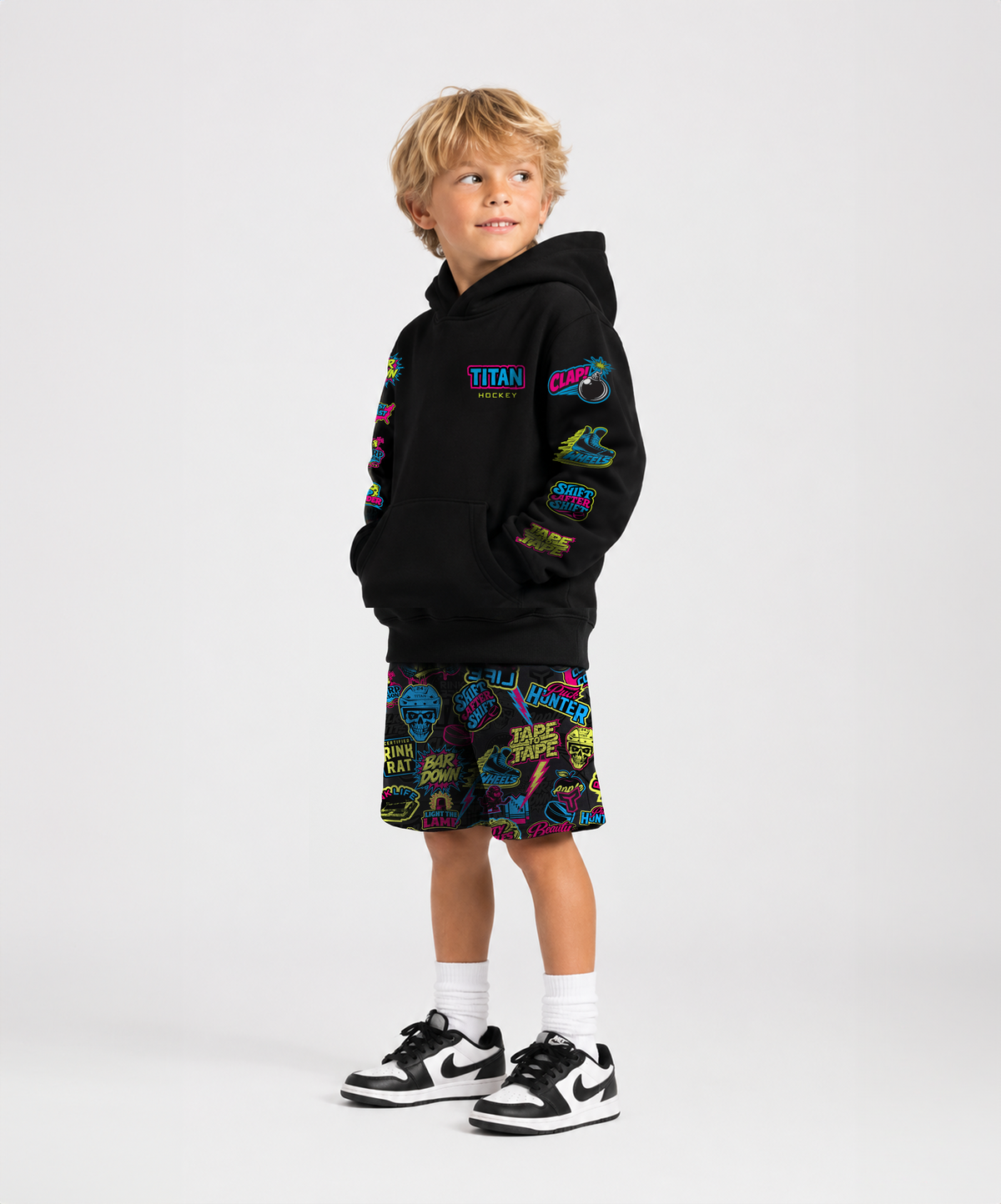 YTH STICKERPACK HOODIE - BLACK