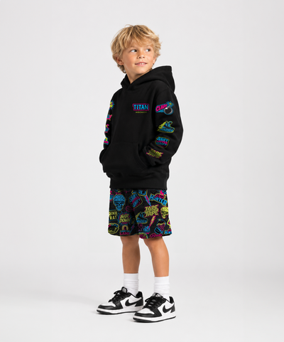YTH STICKERPACK HOODIE - BLACK